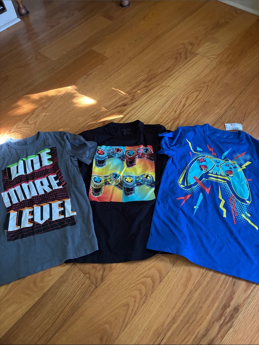 The Children's Place Blue Gamer Controller Tee with Neon Graphics